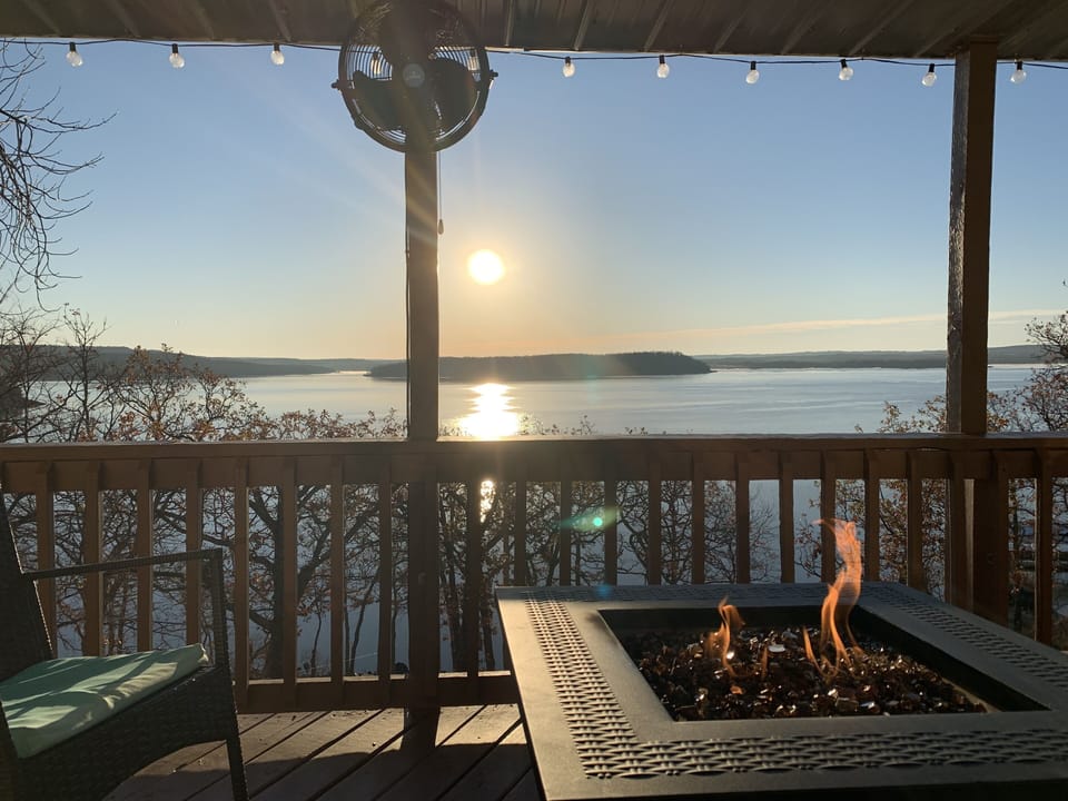 Beautiful chilly morning on the deck.