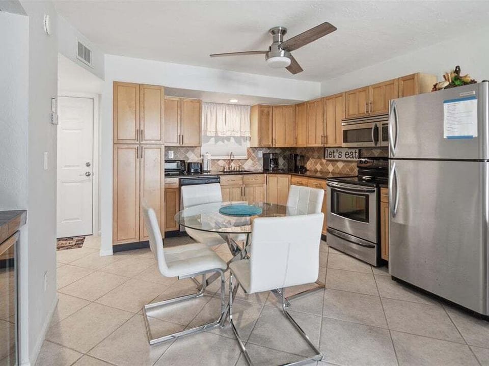 kitchen and dining area