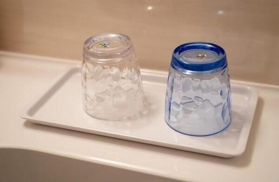 Combined shower/tub, free toiletries, hair dryer, slippers