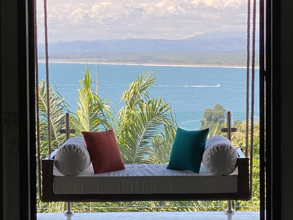 Hanging Couch with ocean view