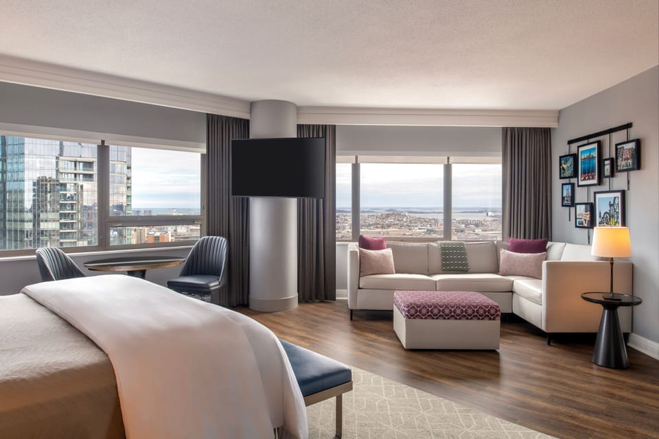 Premium bedding, down comforters, pillowtop beds, in-room safe