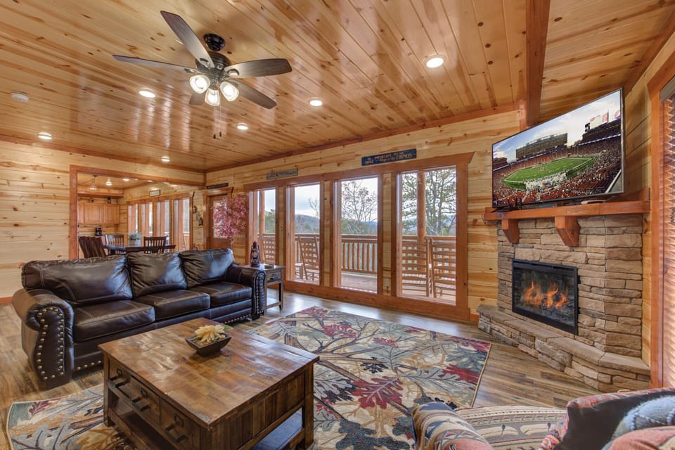 Enjoy the game on the large Smart tv in the living room.