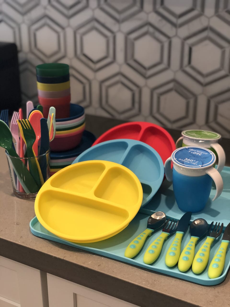 Kitchen gear for children to make meal time kid friendly.  Families welcomed!