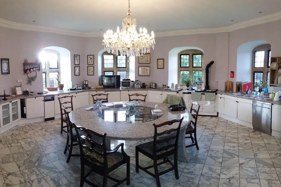 The Keep Ground Floor: Kitchen with granite work surfaces and marble floor
