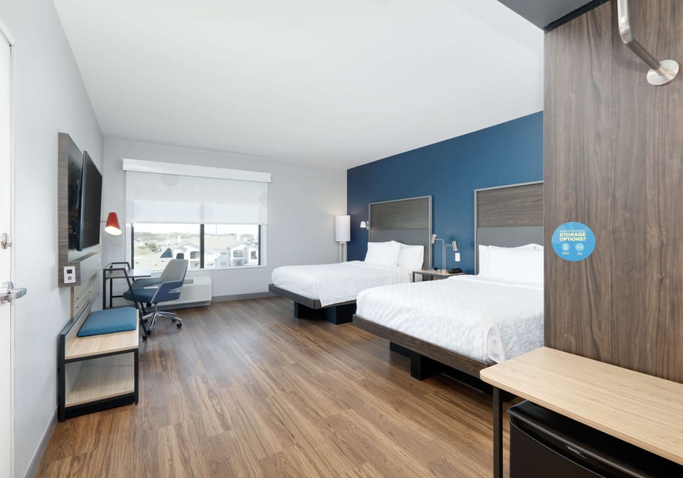 Room, 2 Queen Beds, Accessible (Roll-In Shower, Hearing & Mobility) | Hypo-allergenic bedding available, desk, laptop workspace