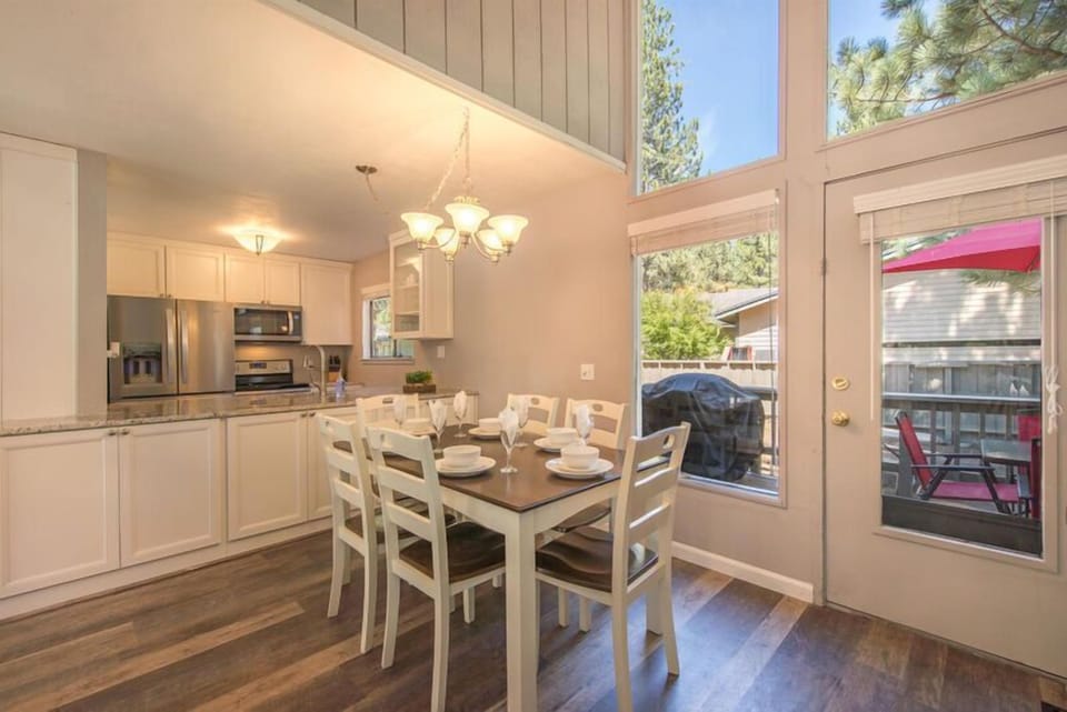 Dining area and deck seating.