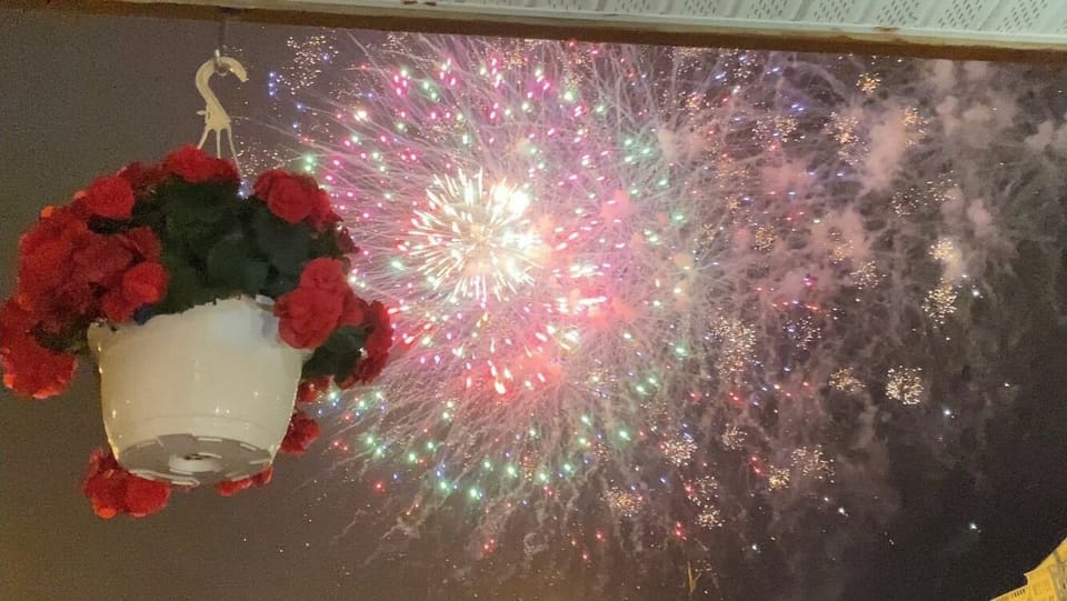 Fireworks from the window 