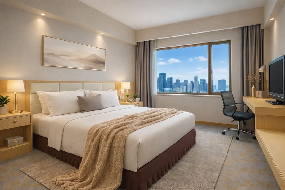 Deluxe Single Room, 1 Queen Bed | Premium bedding, minibar, in-room safe, desk