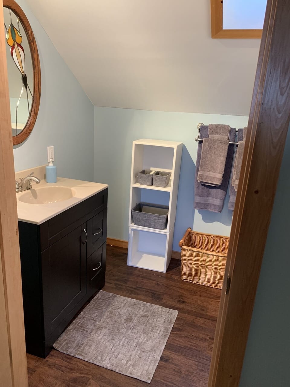 Separate shower room with full sink