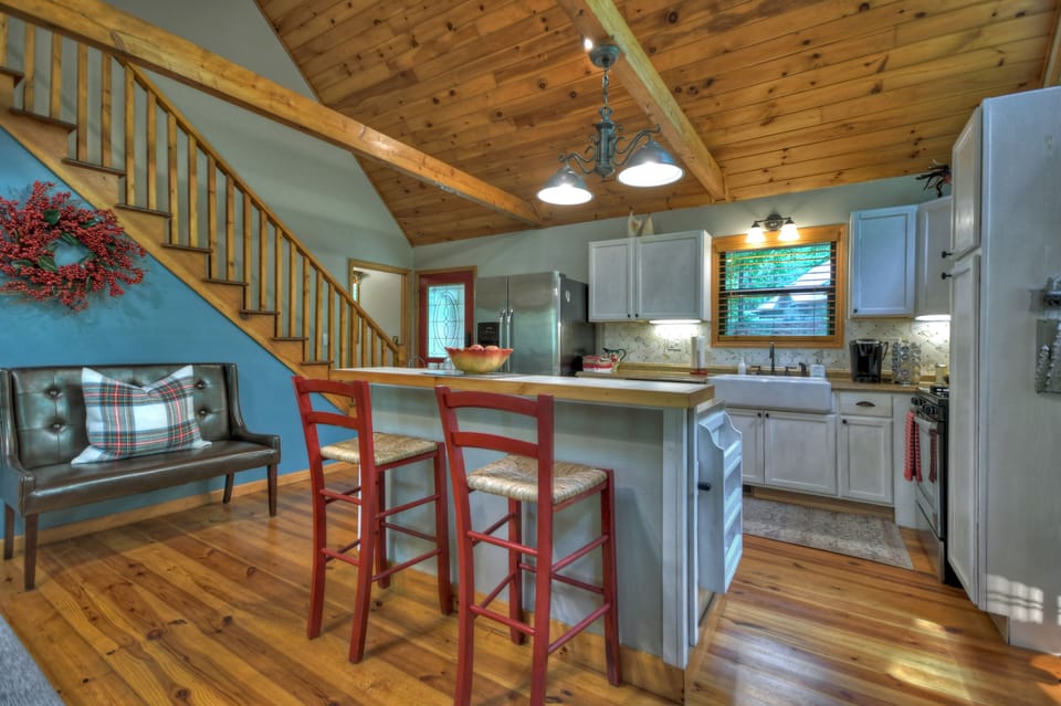 Sit at the island while dinner is being prepared