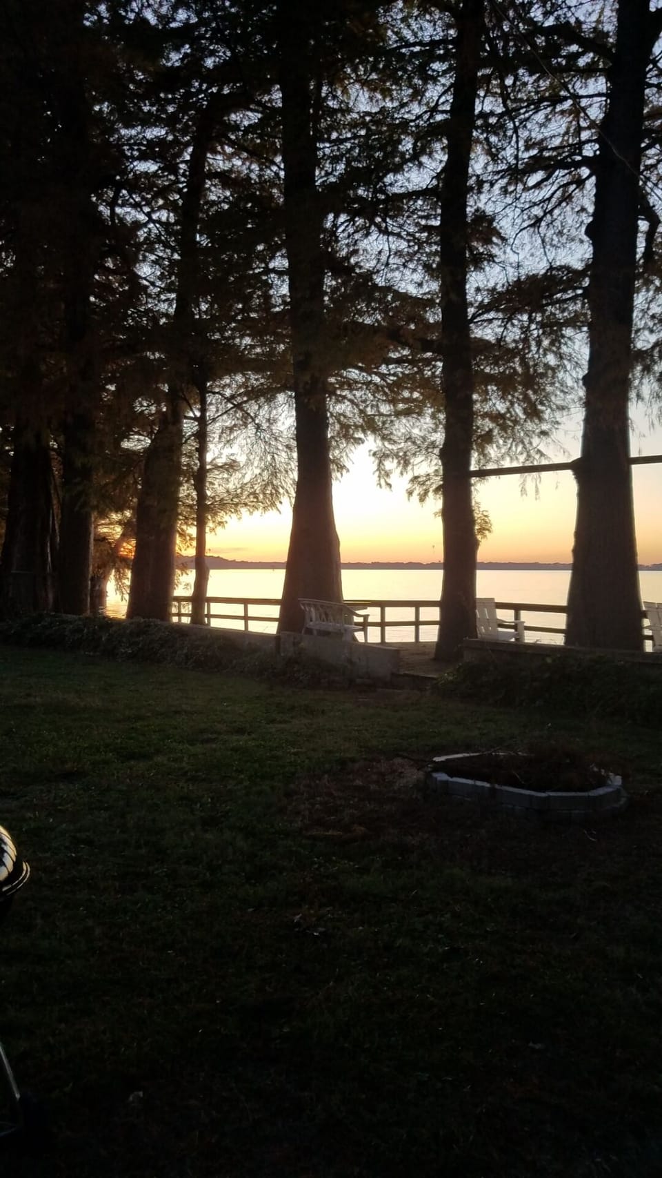 Evening View.  Firepit and Grill.