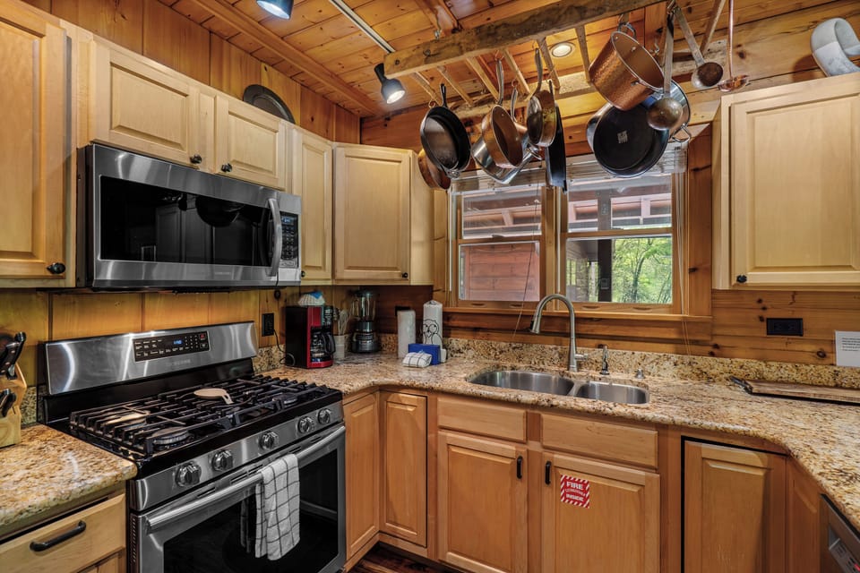Fully equipped kitchen with modern appliances
