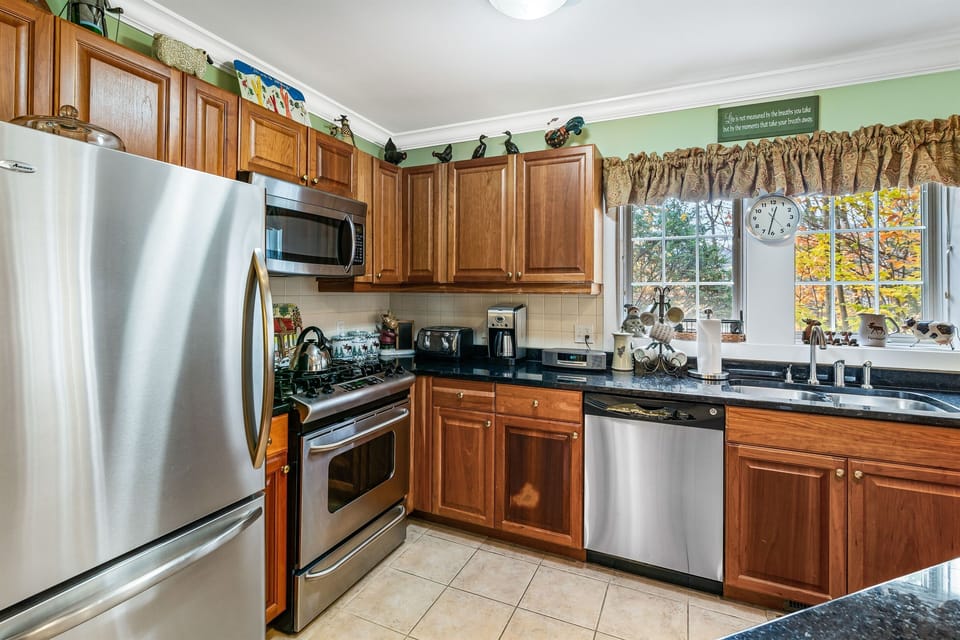 Well-equipped kitchen with stainless steel appliances