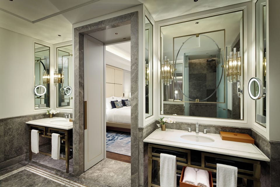 Separate tub and shower, hair dryer, bathrobes, slippers