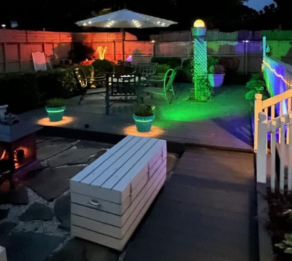 Back yard at night!