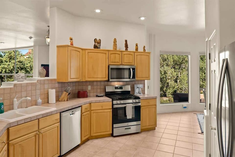 There is plenty of counter top space to prep home-cooked meals