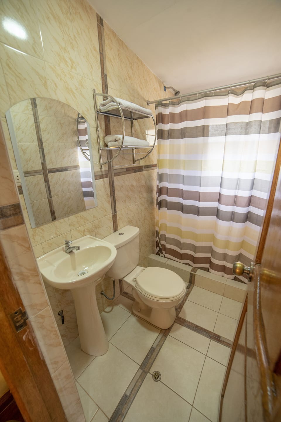 Shower, free toiletries, hair dryer (on request), towels