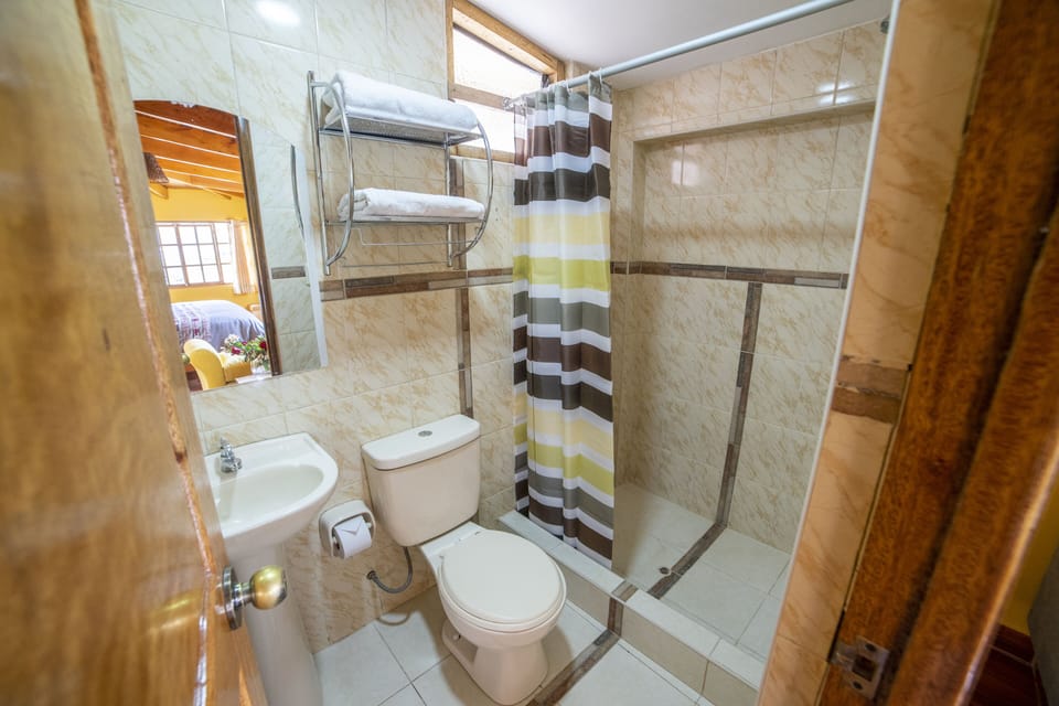 Shower, free toiletries, hair dryer (on request), towels