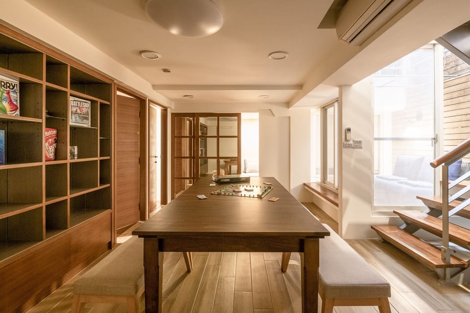 Fun Family Game Room (Lower Floor): 
• Game Table
• Seating
• Board Games