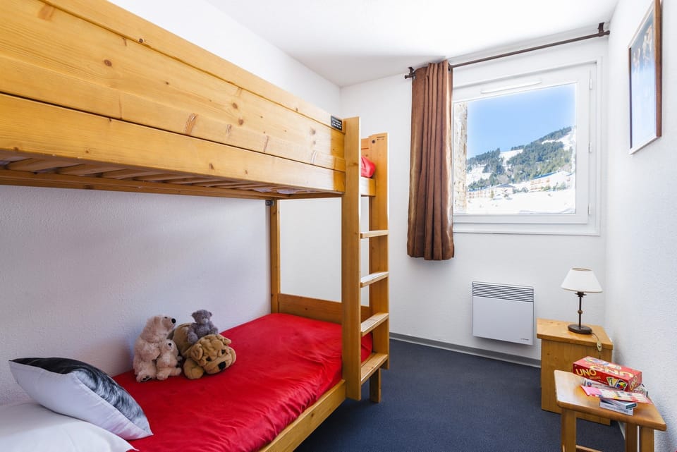 Drift to sleep in the comfortable bed after a wonderful day outside.