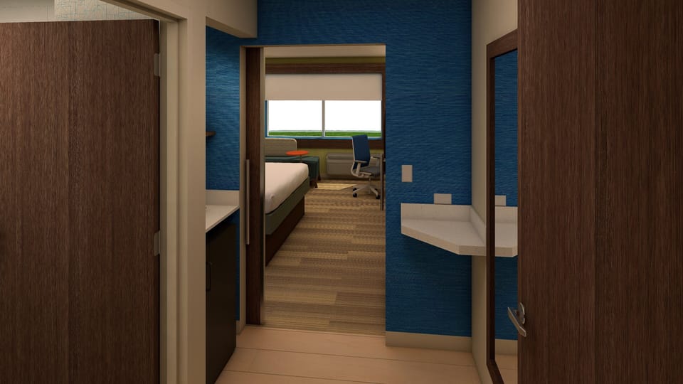 Premium bedding, memory foam beds, in-room safe, desk