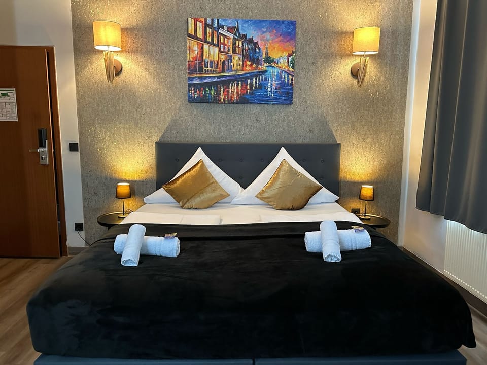 Hypo-allergenic bedding, down comforters, pillowtop beds, desk