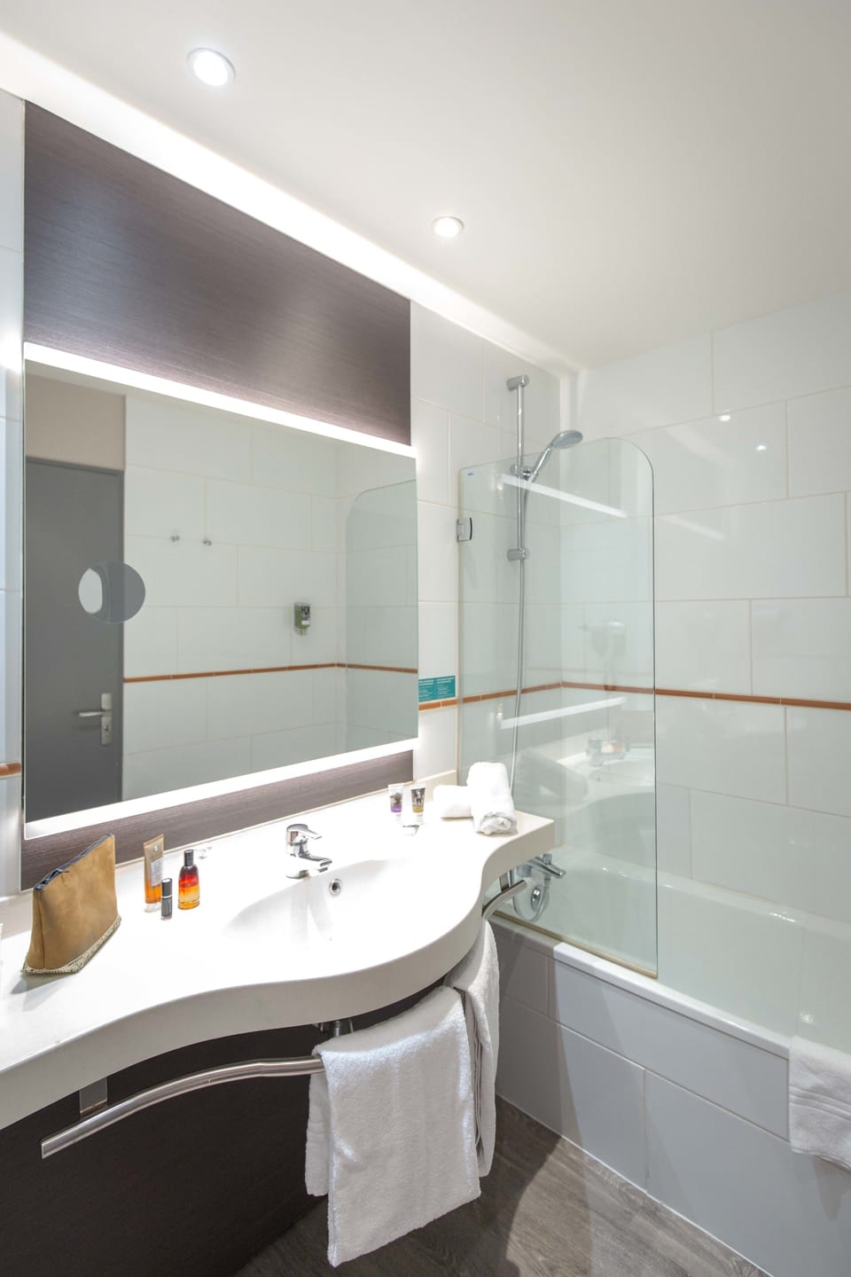 Eco-friendly toiletries, hair dryer, towels, soap