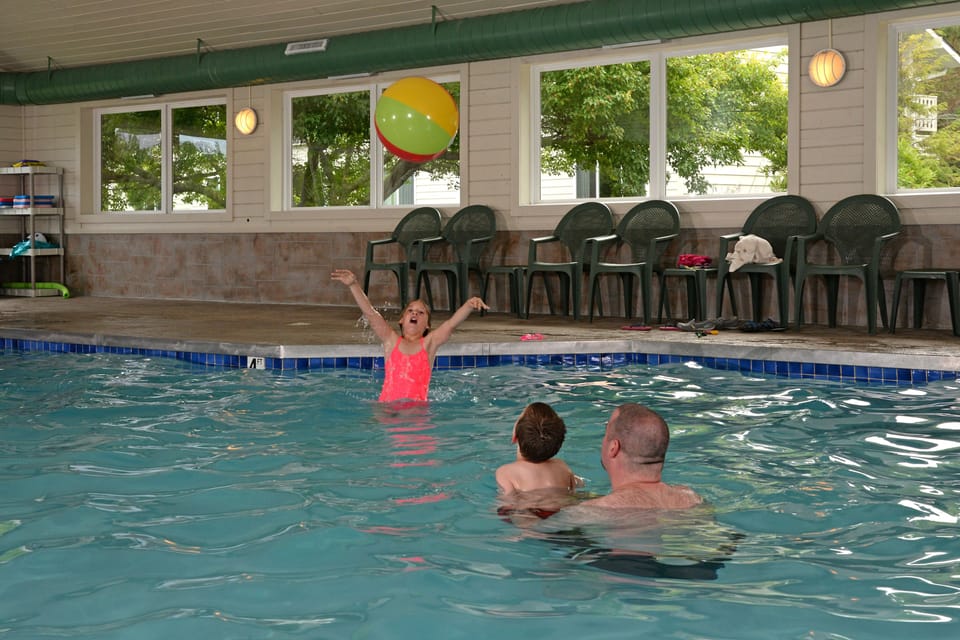 Indoor pool, open 8:00 AM to 10:00 PM, sun loungers