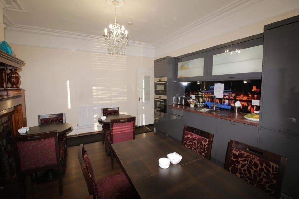 Fridge, microwave, oven, electric kettle