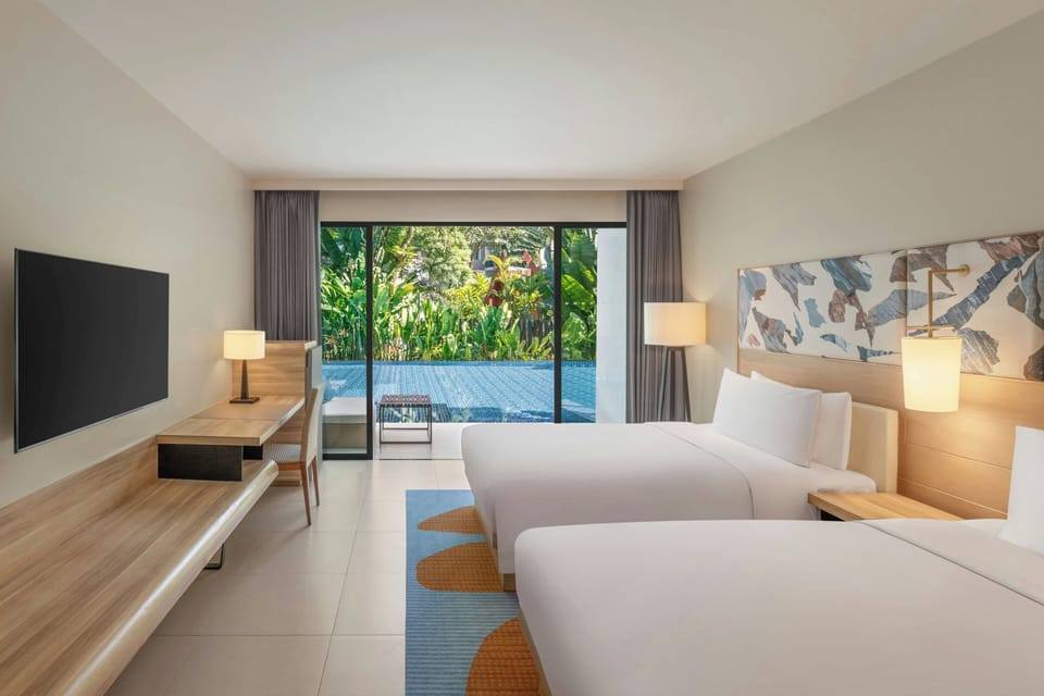 Premium Room, 2 Double Beds (Pool Access) | Premium bedding, down comforters, minibar, in-room safe