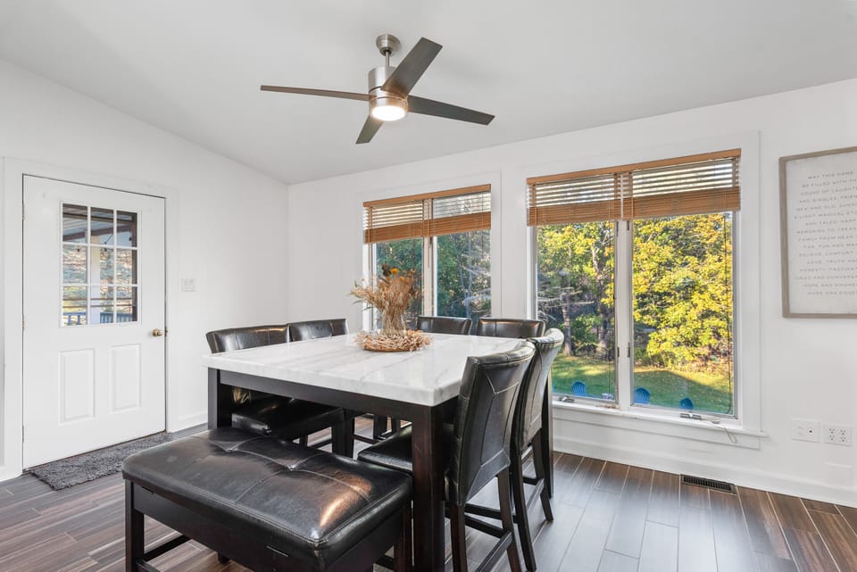 Breakfast table in the kitchen 