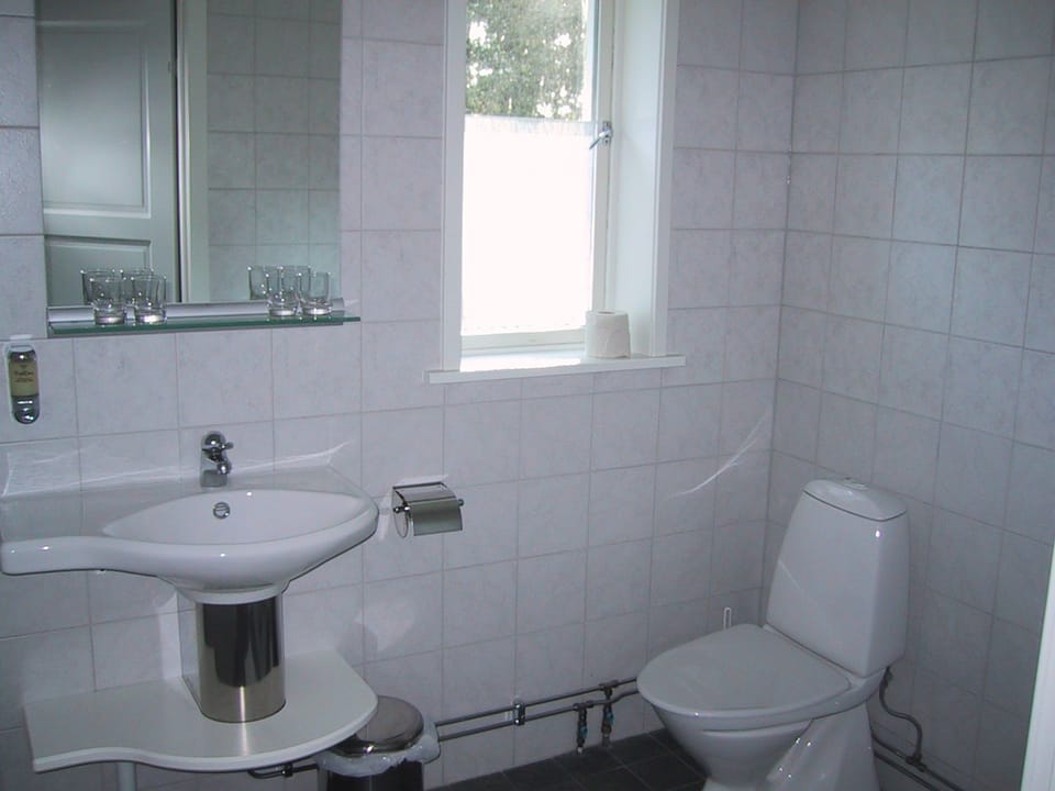 Shower, rainfall showerhead, hair dryer, bathrobes