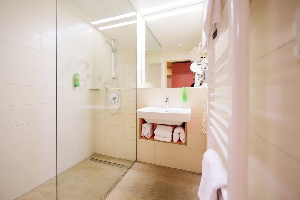 Hair dryer, towels