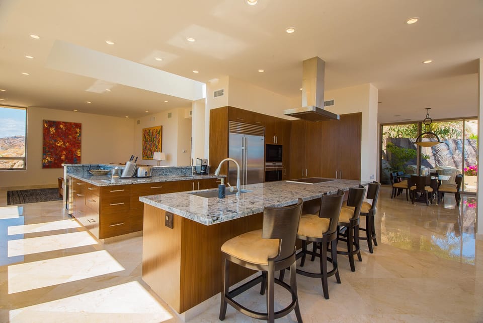 Kitchen with bar stools