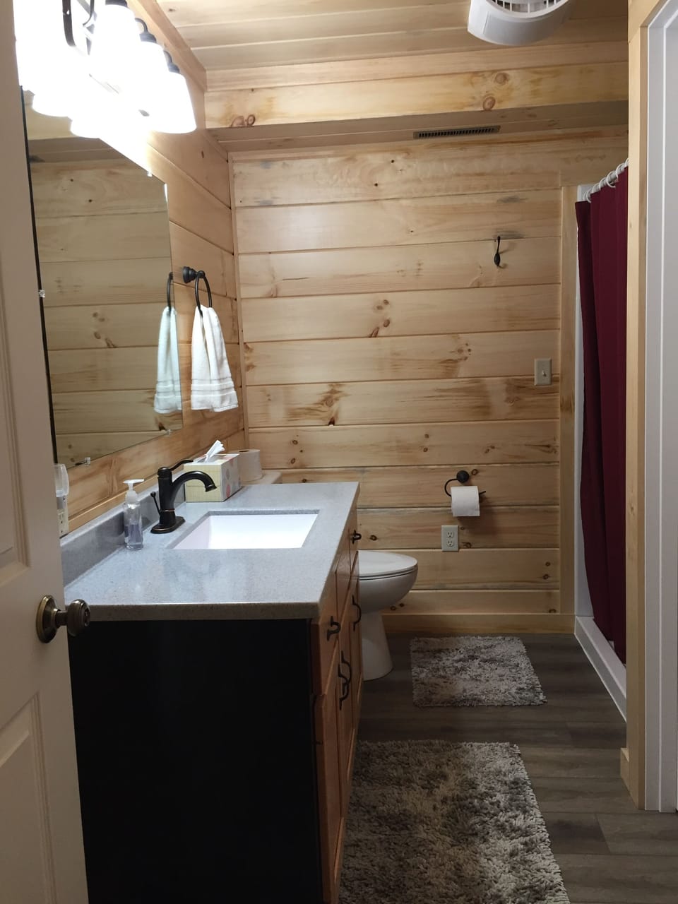 Lower level bath with shower