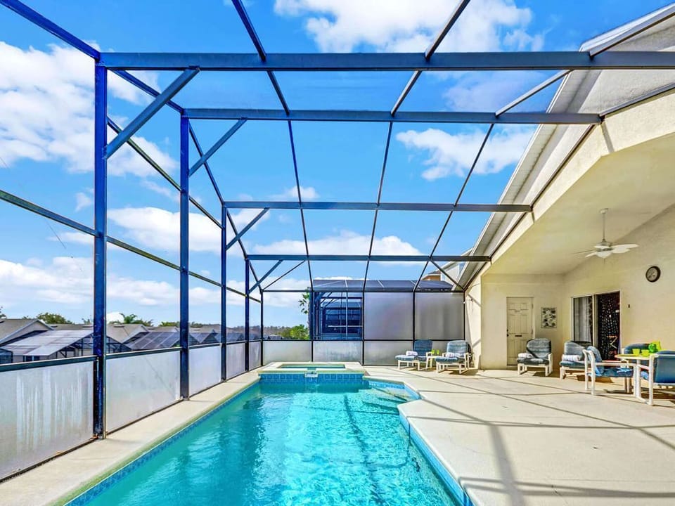 Large Patio Area and Pool w/ Privacy Screening