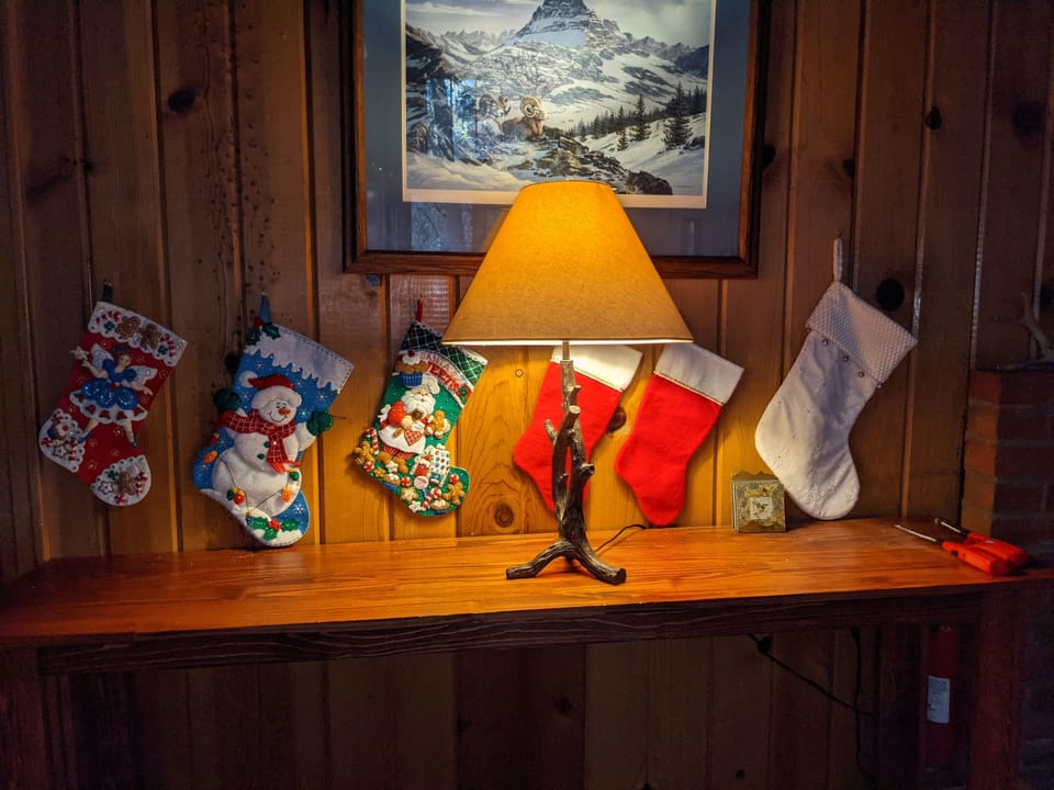 Stockings hung with loving care in December.