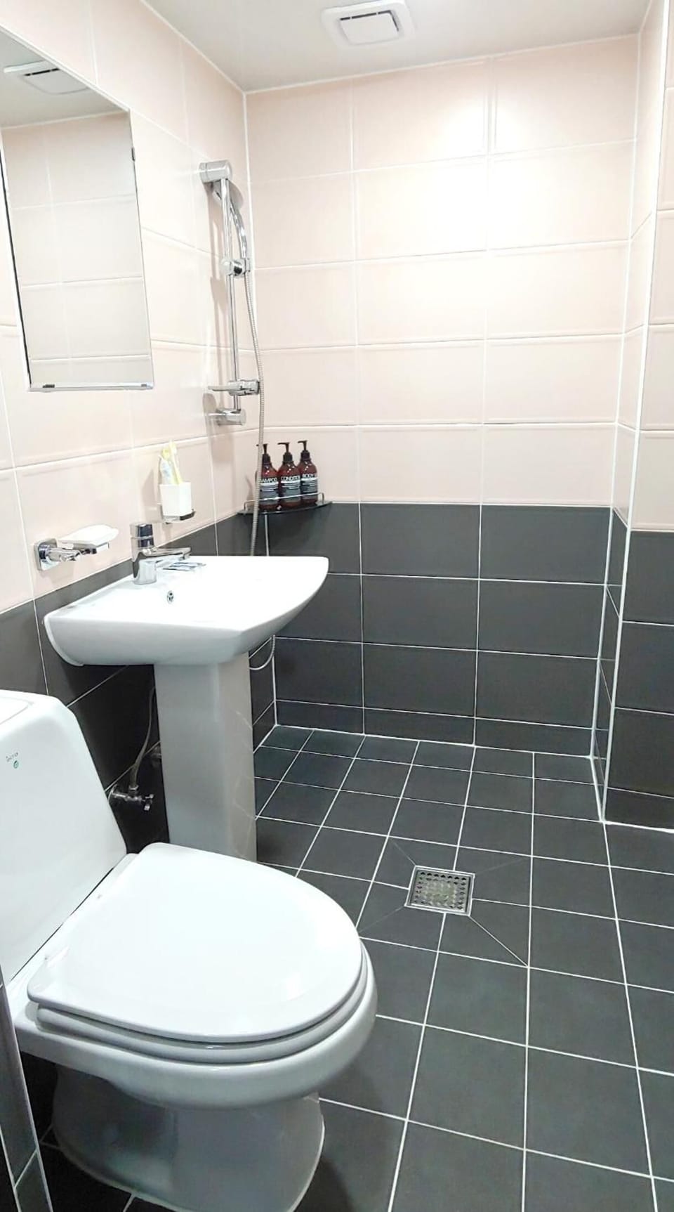 Shower, free toiletries, hair dryer, bathrobes
