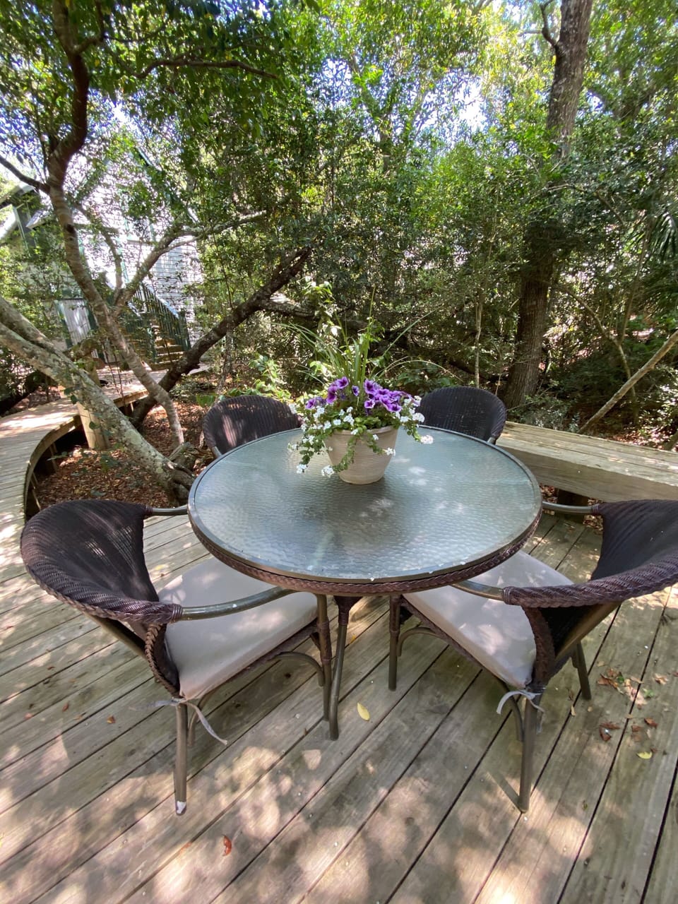 Deck in front of house