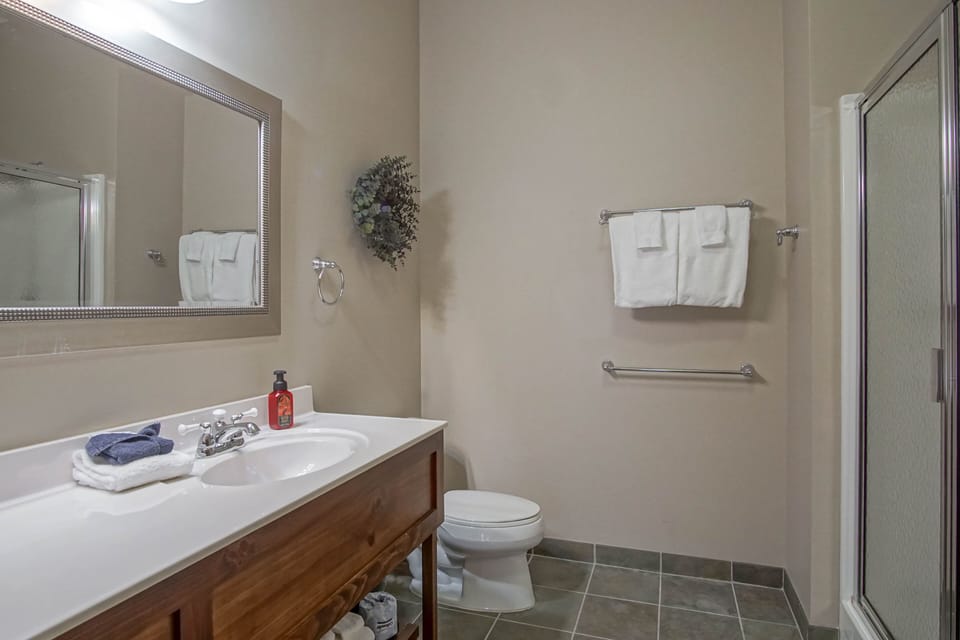 This is the master bathroom.