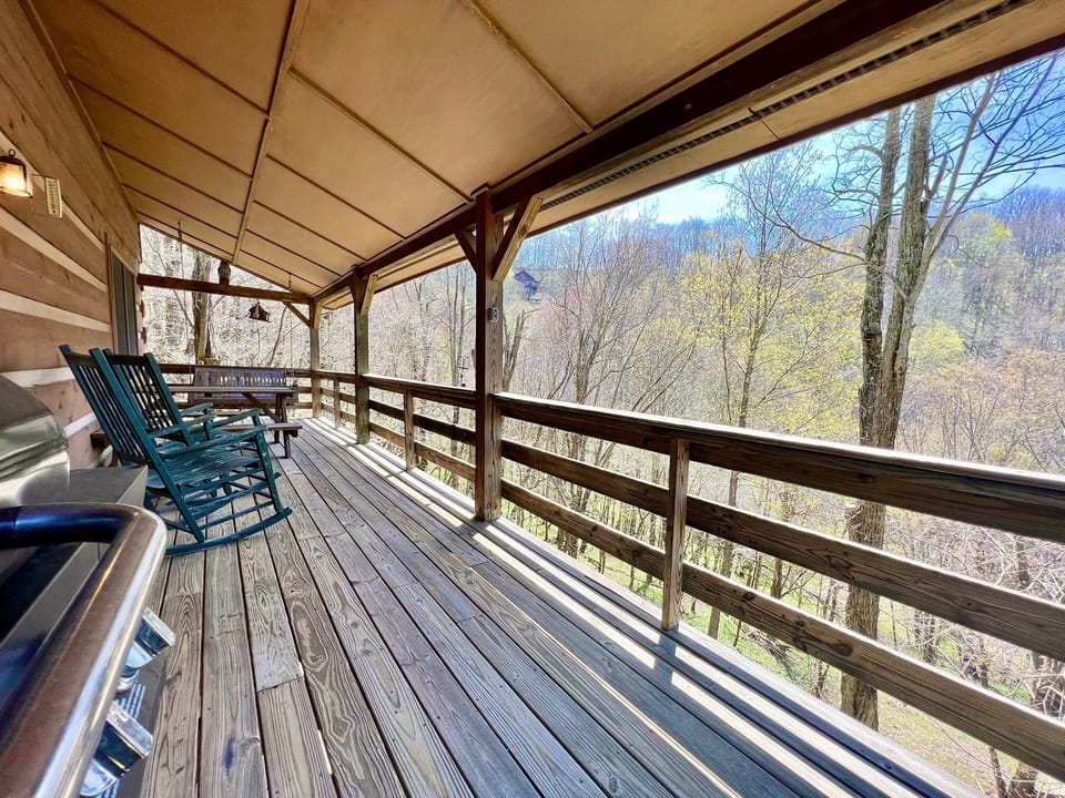 Back porch with gas grill