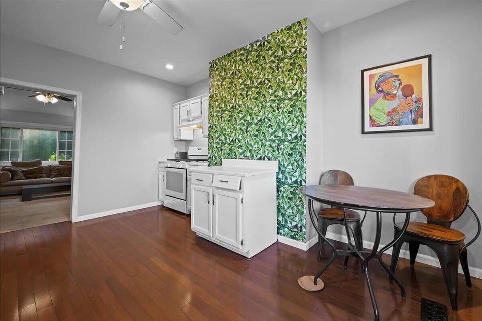 The brigh kitchen space