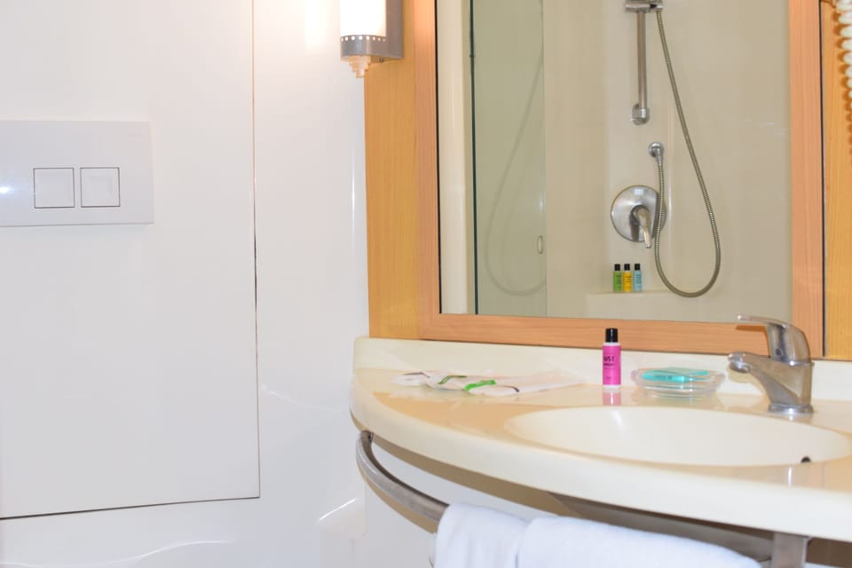 Standard Twin Room, 2 Twin Beds | Bathroom | Shower, eco-friendly toiletries, hair dryer, slippers