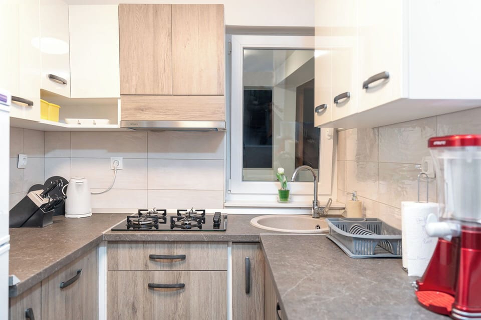 Villa | Private kitchen | Fridge, microwave, oven, stovetop