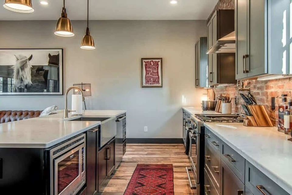 Open Kitchen and Living Room with Large Island