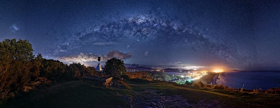 Night sky seen from The Trigg. A popular local walk at Waihi Beach