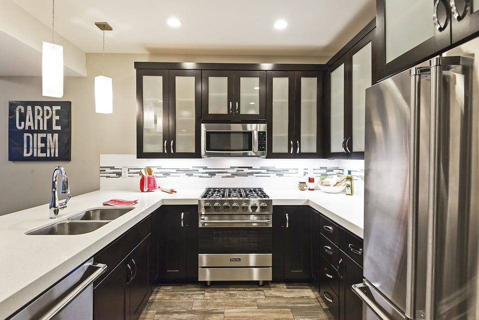 Viking Stainless Steel Appliances, including a 5-Burner Gas Range and Refrigerator