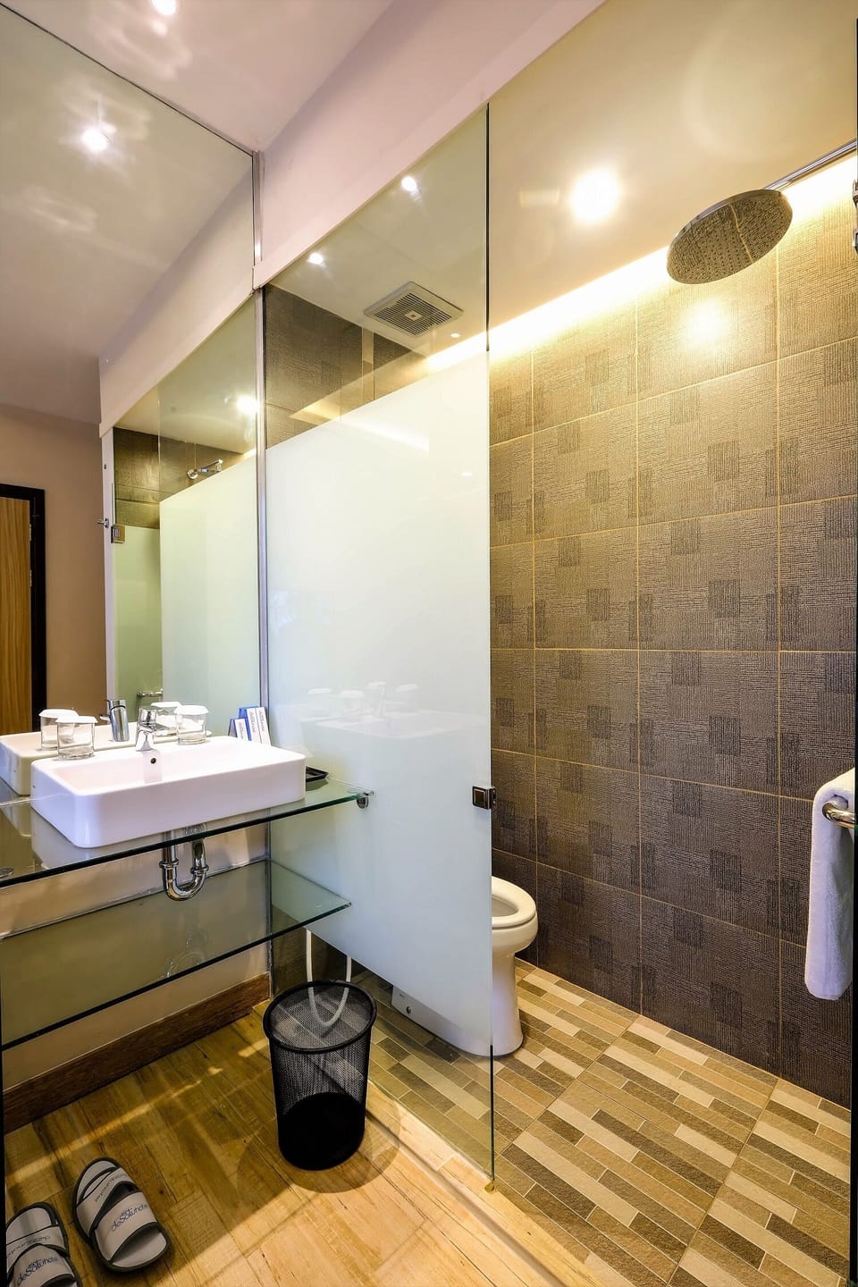 Shower, free toiletries, hair dryer (on request), slippers