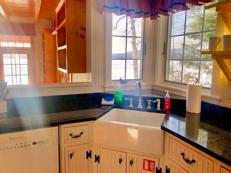 Lake views in the kitchen.