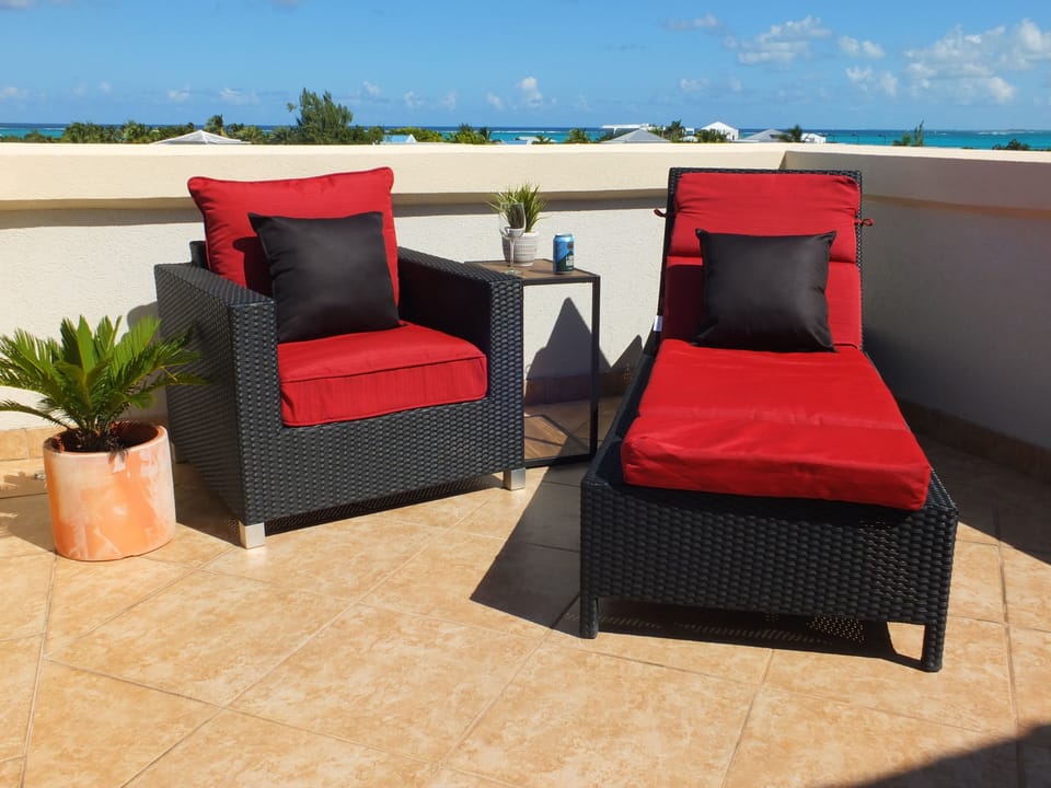 Veranda with outdoor furniture & cushions.  Please water the tree on Mondays!!